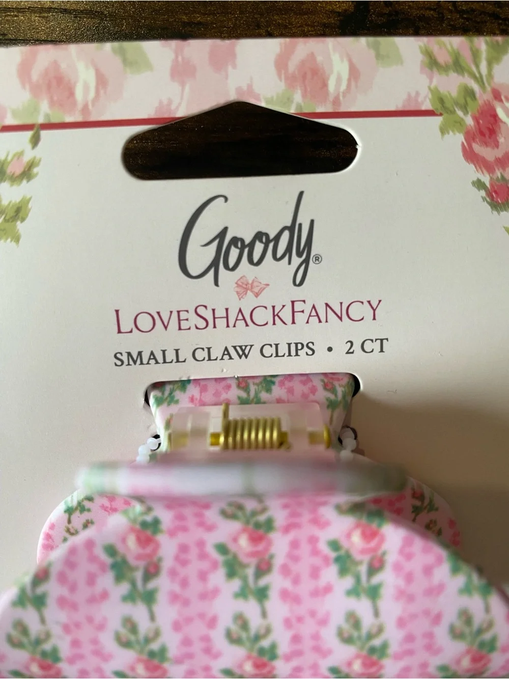 LoveShackFancy x Goody x Target - 2 Pink & White Floral Hair Claw Clips